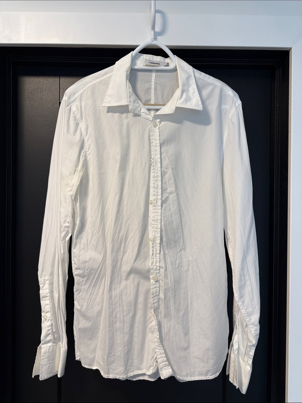 J. Lindeberg White Men's Long-Sleeve Dress Shirt